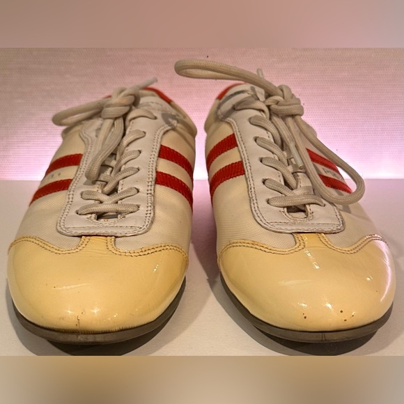 Ladies Prada Vintage White & Coral Distressed Sneaker w Dust Bag - HOST PICK - Picture 8 of 16